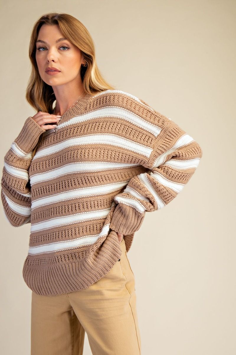 Mocha Striped Sweater