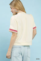 Cream /Red Skort Set
