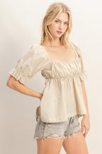 Taupe Peplum Top Set