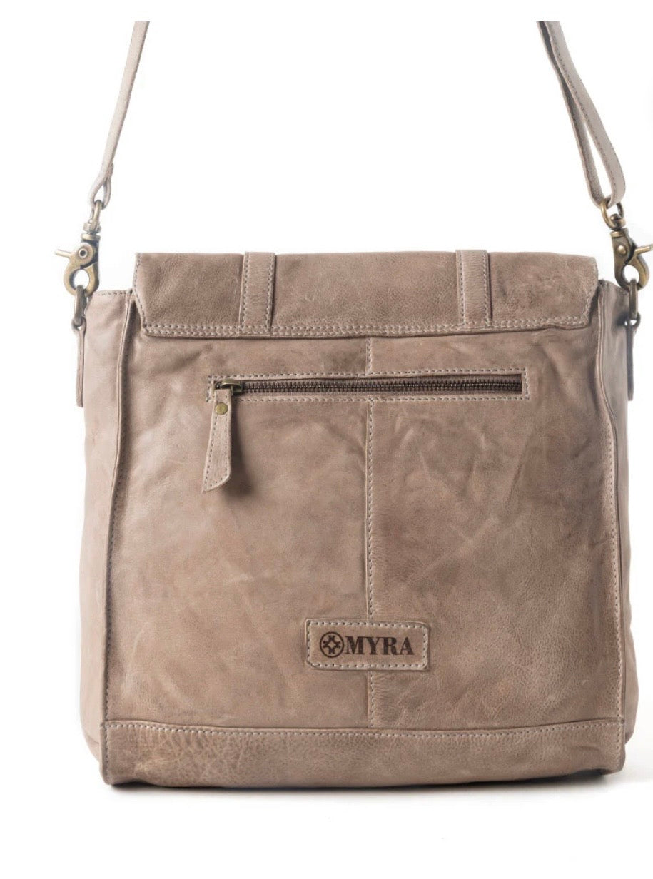 Myra Western Rune Leather Crossbody Bag In Ashwood Tan