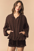 Brown Mini Dot Windbreaker