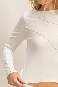 Off White Asymmetrical Fitted Top