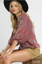 Load image into Gallery viewer, Dusty Rose Velvet Top
