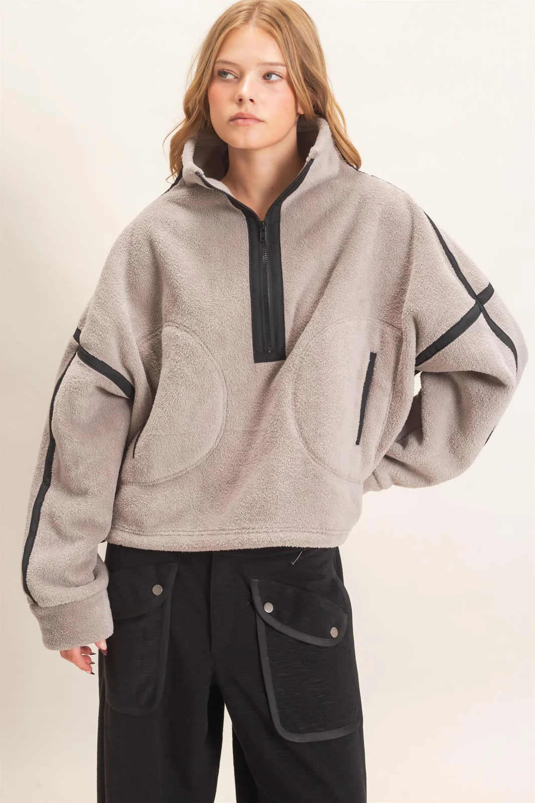 Gray Fleece Pullover