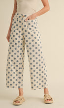 Load image into Gallery viewer, Blue Polka Dot Wide Leg Pants
