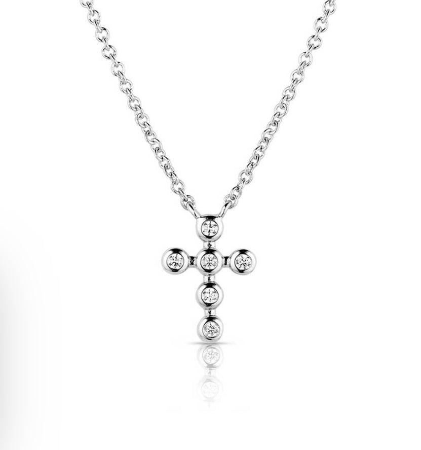 Simple Belief Crystal Cross Necklace