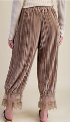 Mocha Gold Textured Lace Pants