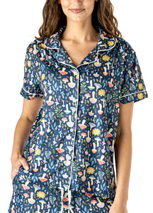 Mushroom print pajama top