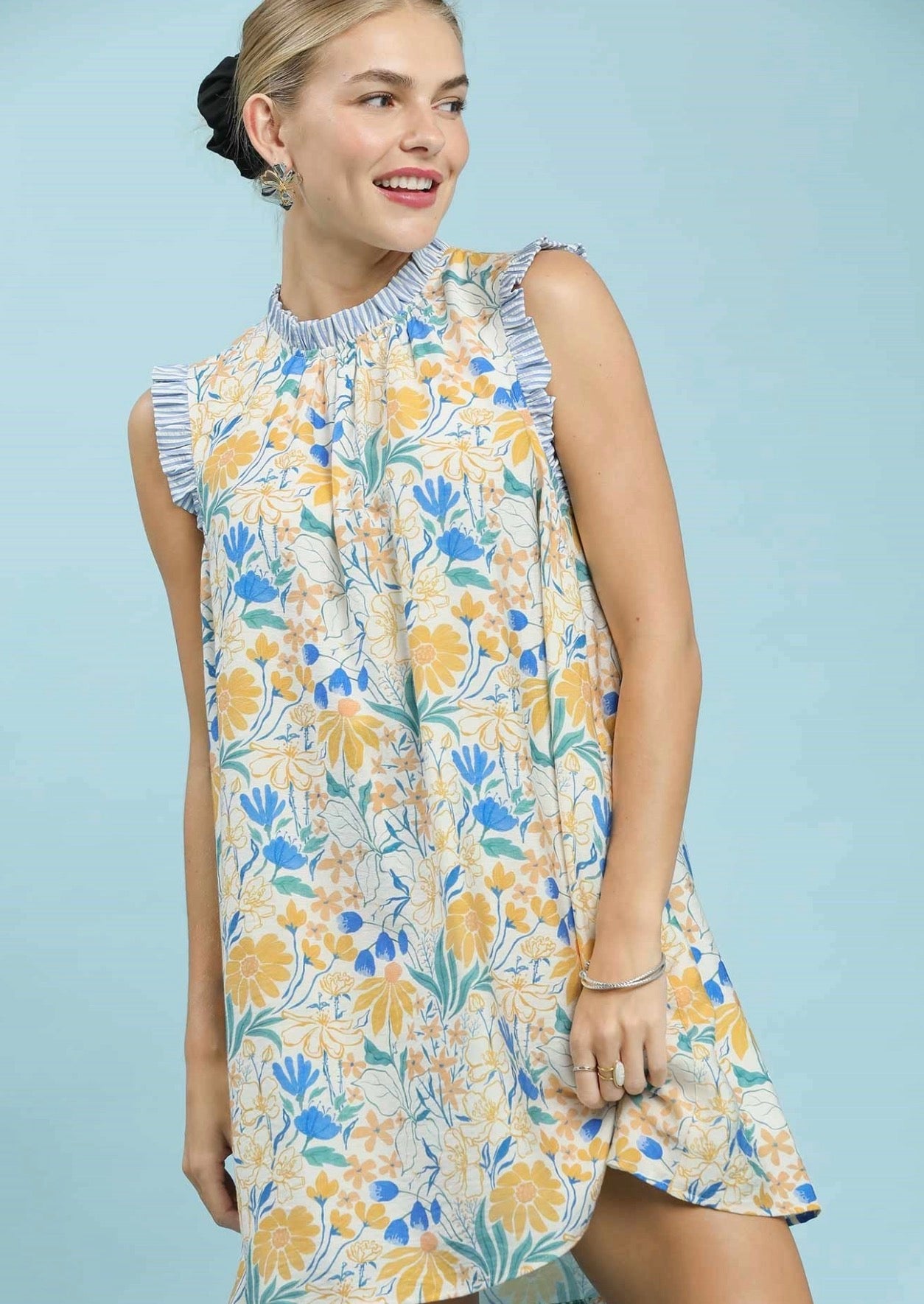 Blue Mix Floral Dress