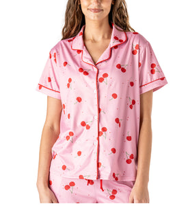 Cherry print pajama top
