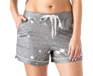 Grey star pajama shorts