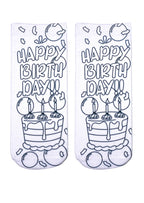Happy Birthday Coloring Socks