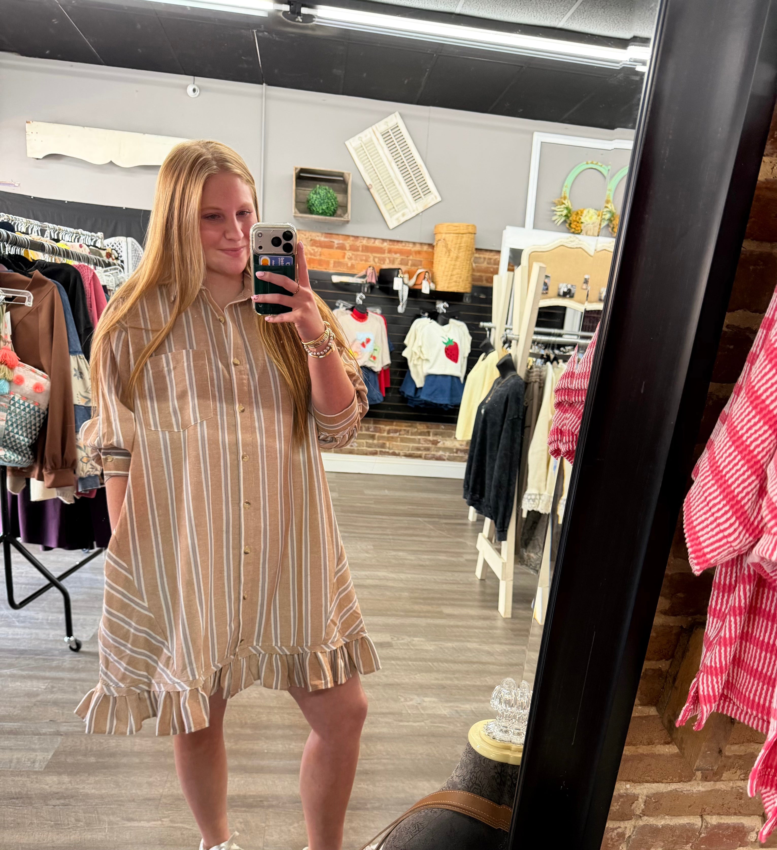Latte Striped Dress