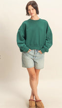 Load image into Gallery viewer, Dark Green Star Patch Crewneck Sweatshirt
