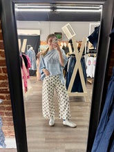 Load image into Gallery viewer, Blue Polka Dot Wide Leg Pants
