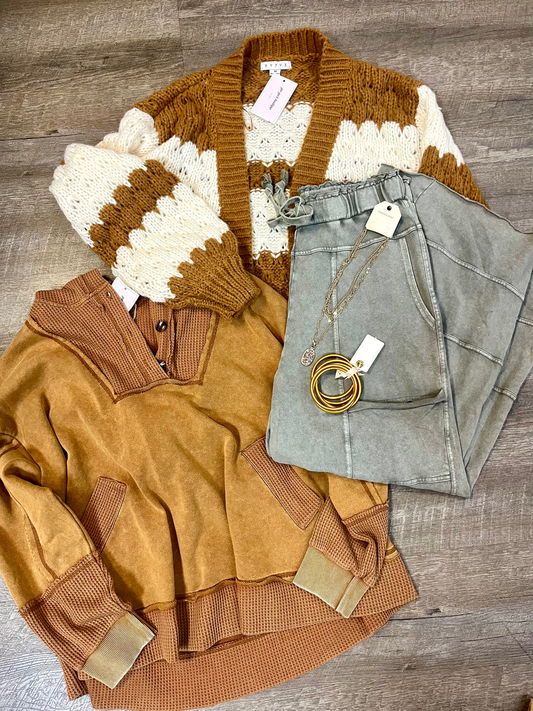 Brown Open Front Cardigan