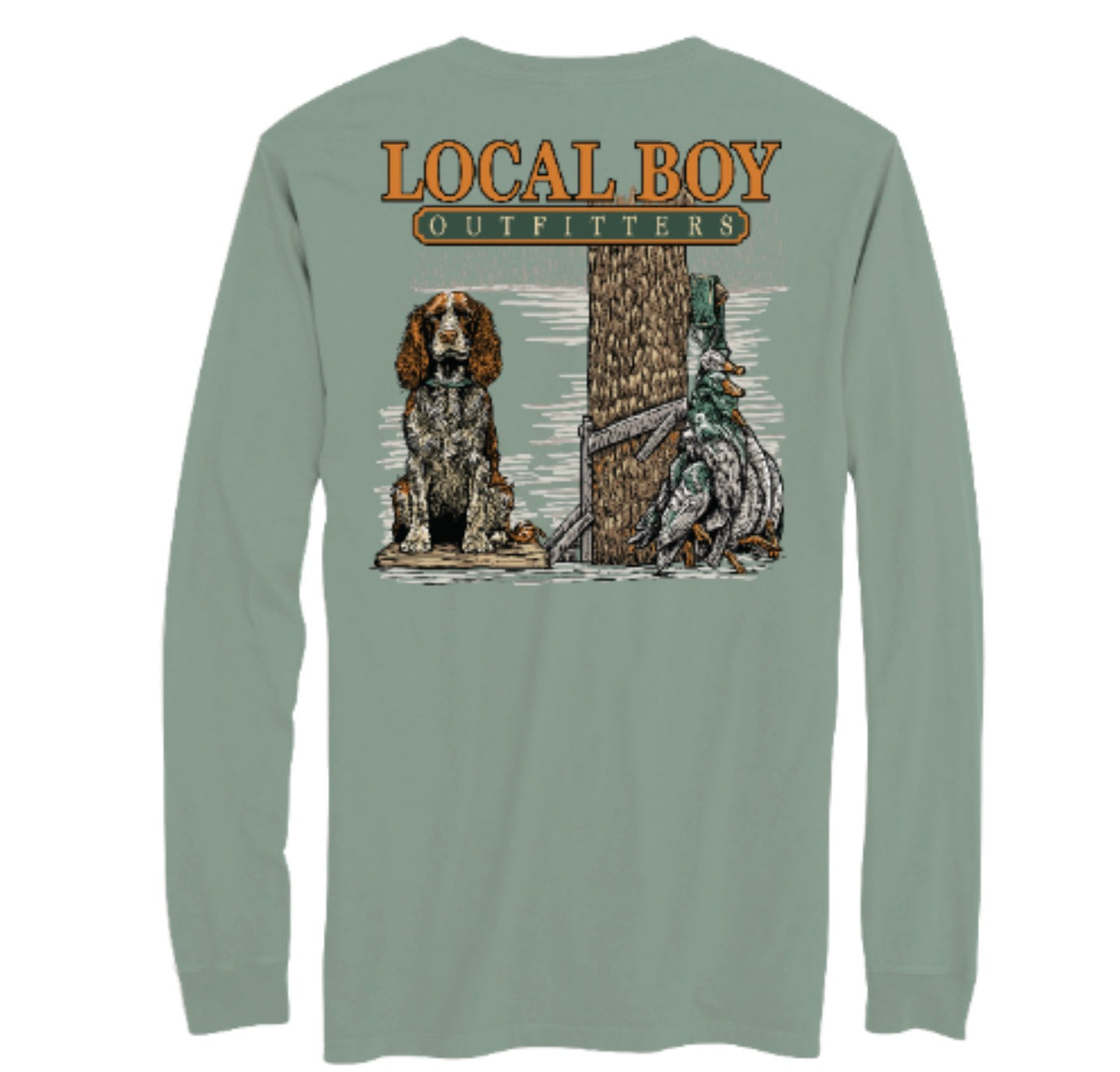 Youth Spaniel Stand LS Tee - Bay