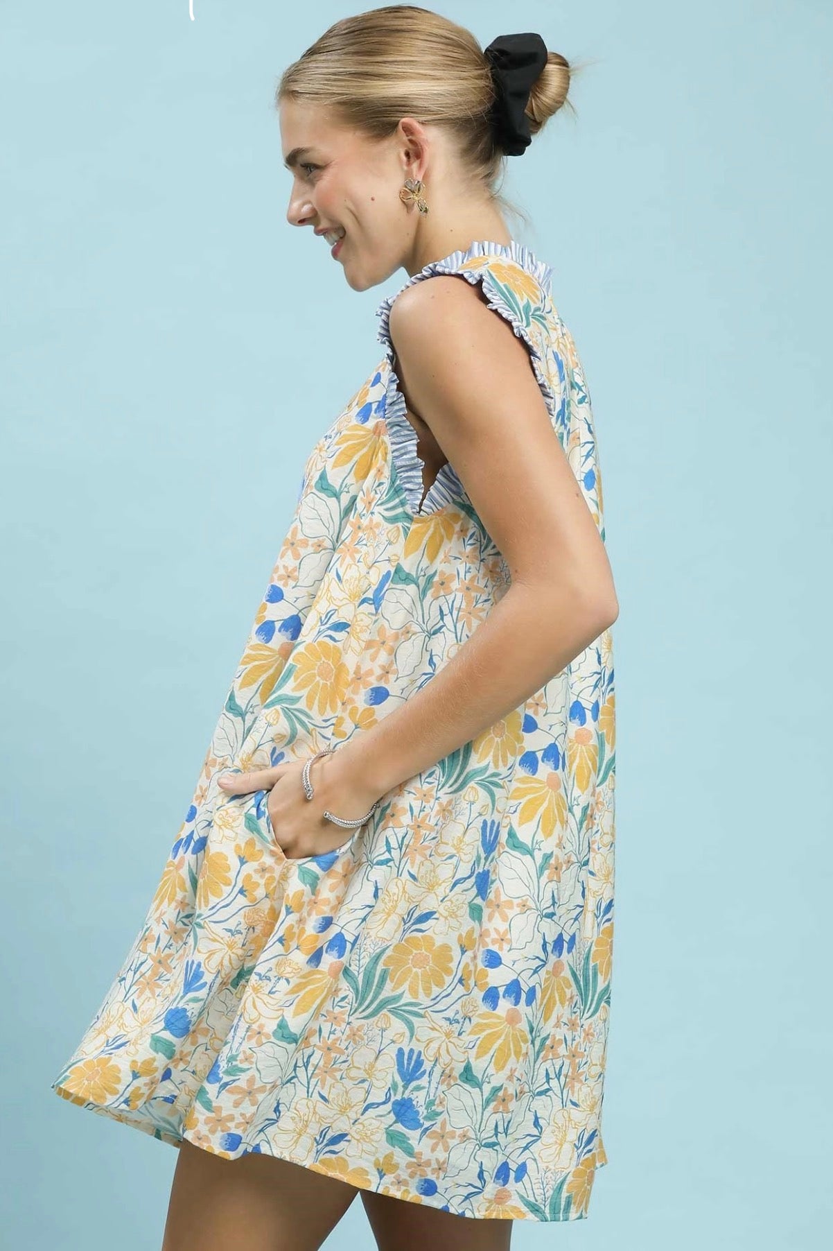 Blue Mix Floral Dress