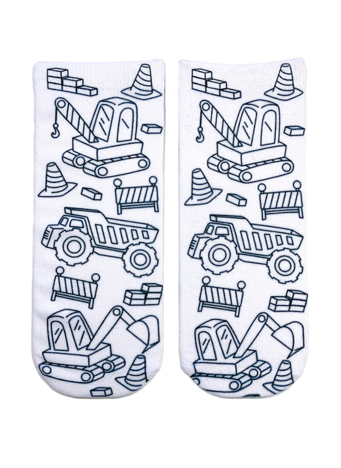 Tractor Coloring Socks