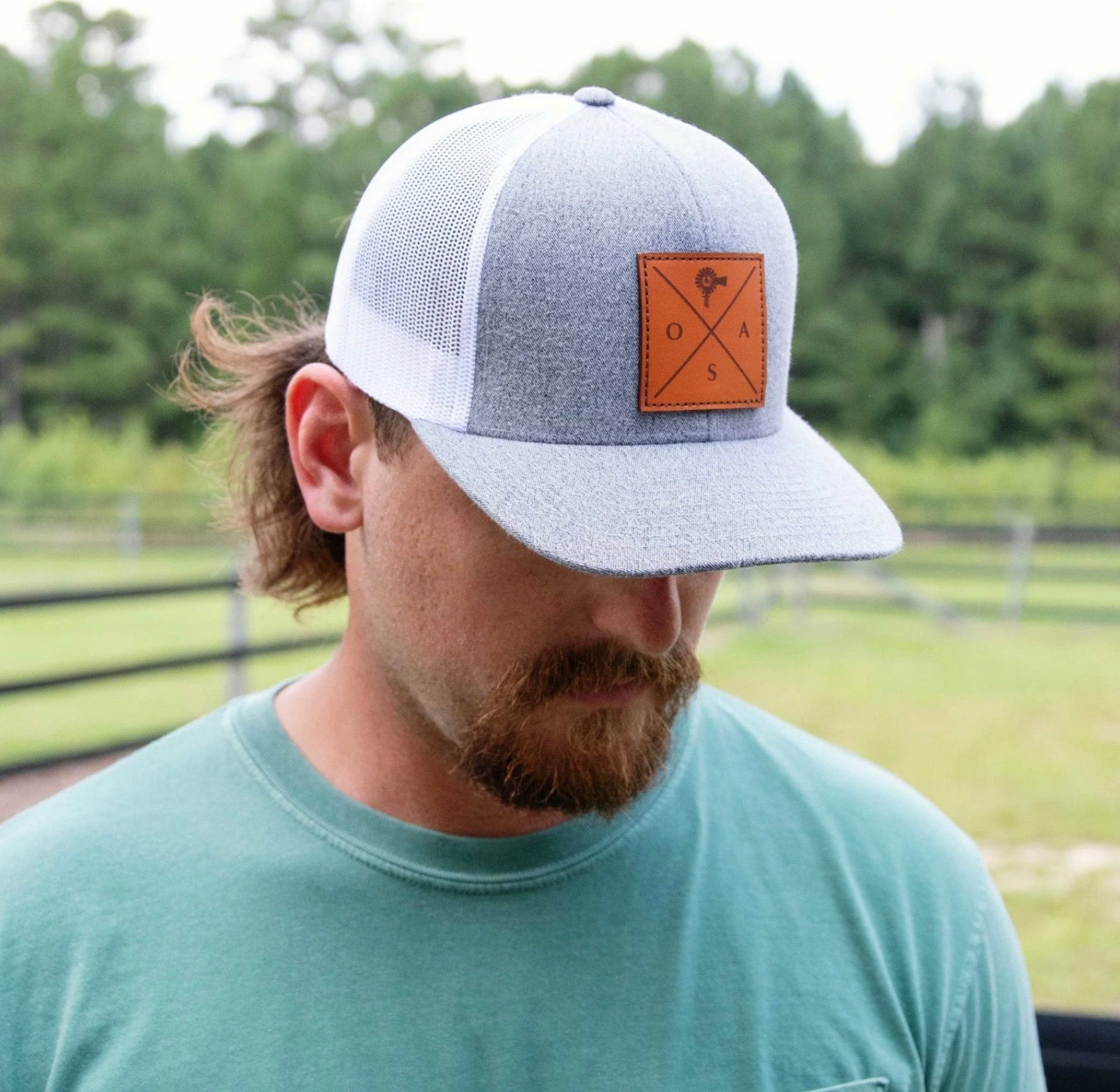 Cross Leather Patch Hat