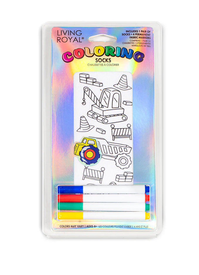 Tractor Coloring Socks