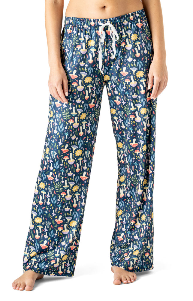 Mushroom print pajama pants