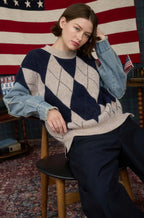 Navy-Multi Long Sleeve Sweater