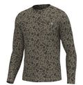 Youth Long Sleeve Heather Blend Crew - Brush Camo