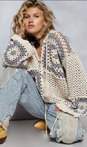 Cream & Grey Cardigan