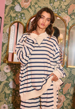 Load image into Gallery viewer, Navy/Cream Striped Oversized Set
