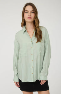 Curvy Sage Button Down