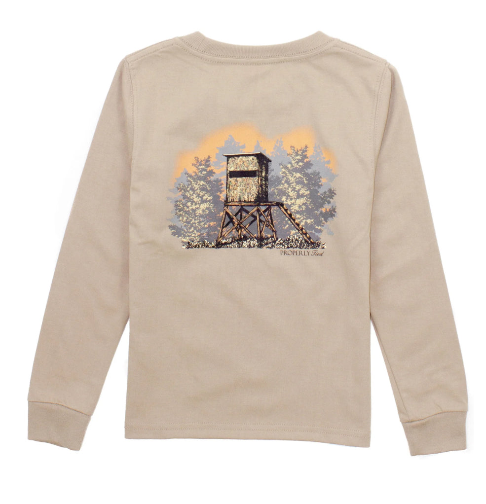 Boys Deer Stand Long Sleeve Tee Shirt