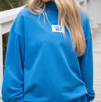 Terry Cloth MockNeck - Bright Blue