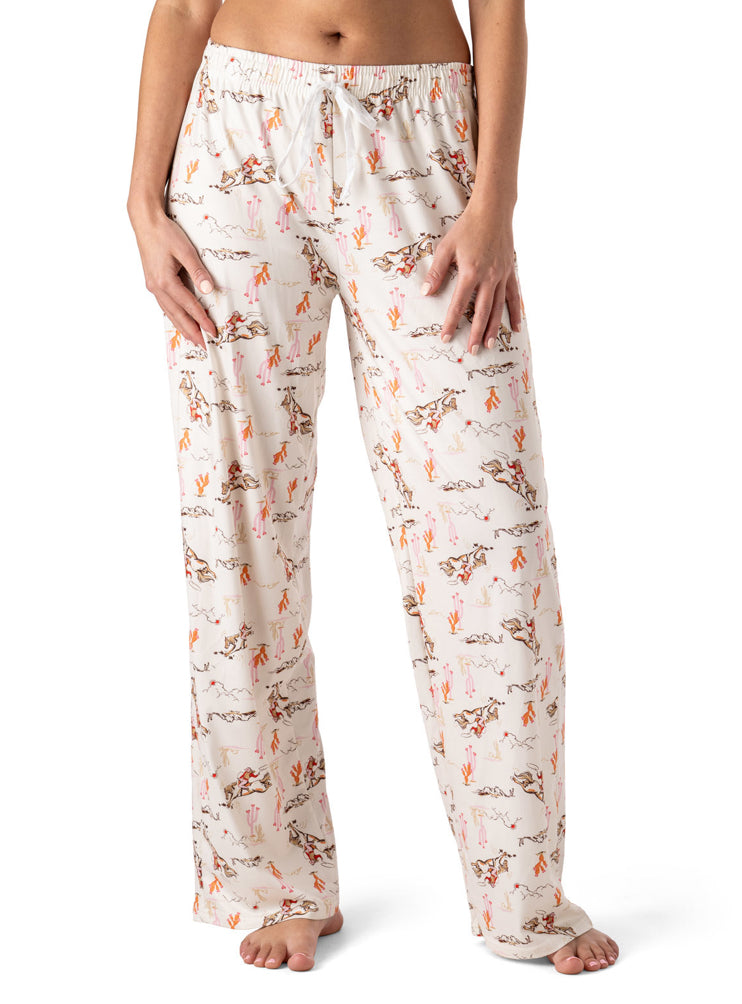 Western print pajama pants