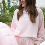 Terry Cloth MockNeck - Light Pink