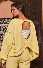 Long Sleeve Backless StitchedTop