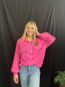Fuchsia Ribbed Pullover