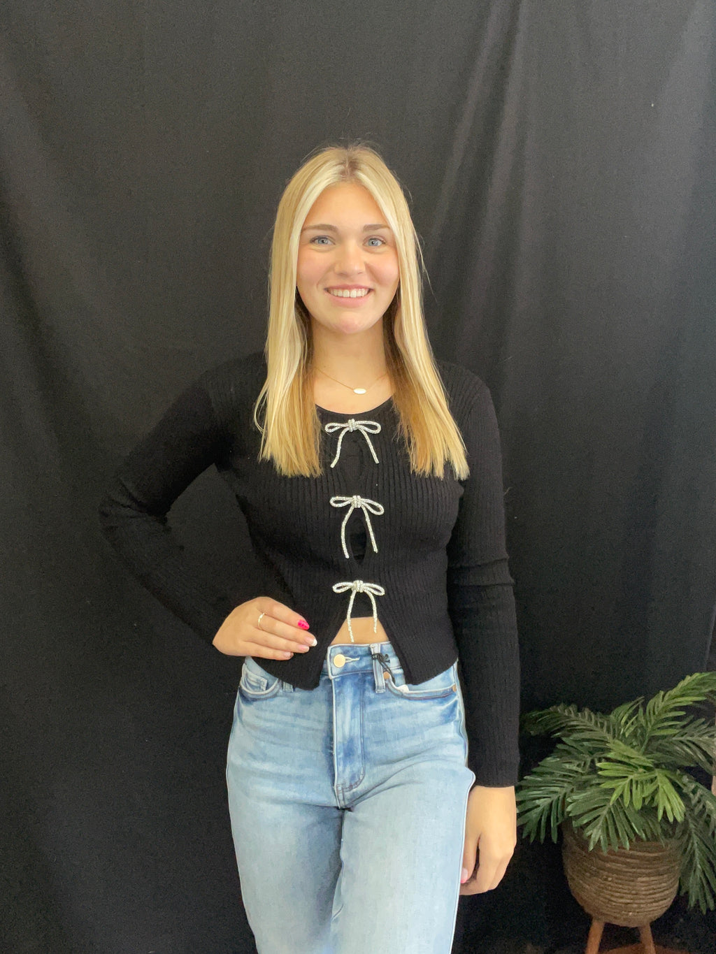 Black Bow Cardigan