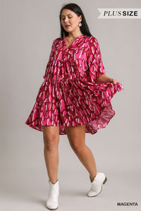 Curvy Magenta Animal Print Dress