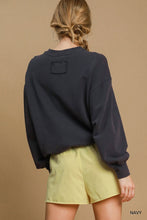 Load image into Gallery viewer, Navy Bow Sweatshirt
