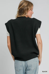 Black V Neck Vest