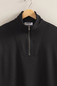 Black Half Zip Sleeveless Top