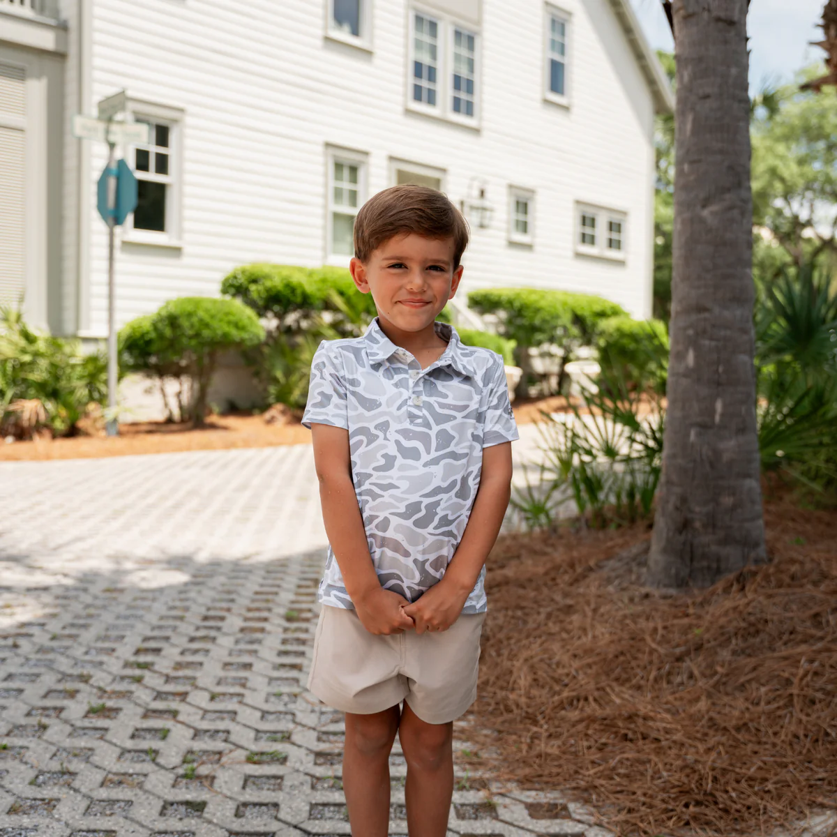 Youth Burlebo Polo White Camo