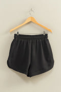 Scuba Black Elastic Waistband Shorts