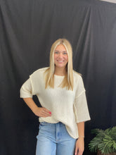 Load image into Gallery viewer, Ivory Half Sleeve Sweater
