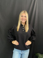 Black Fleece Button Down Top