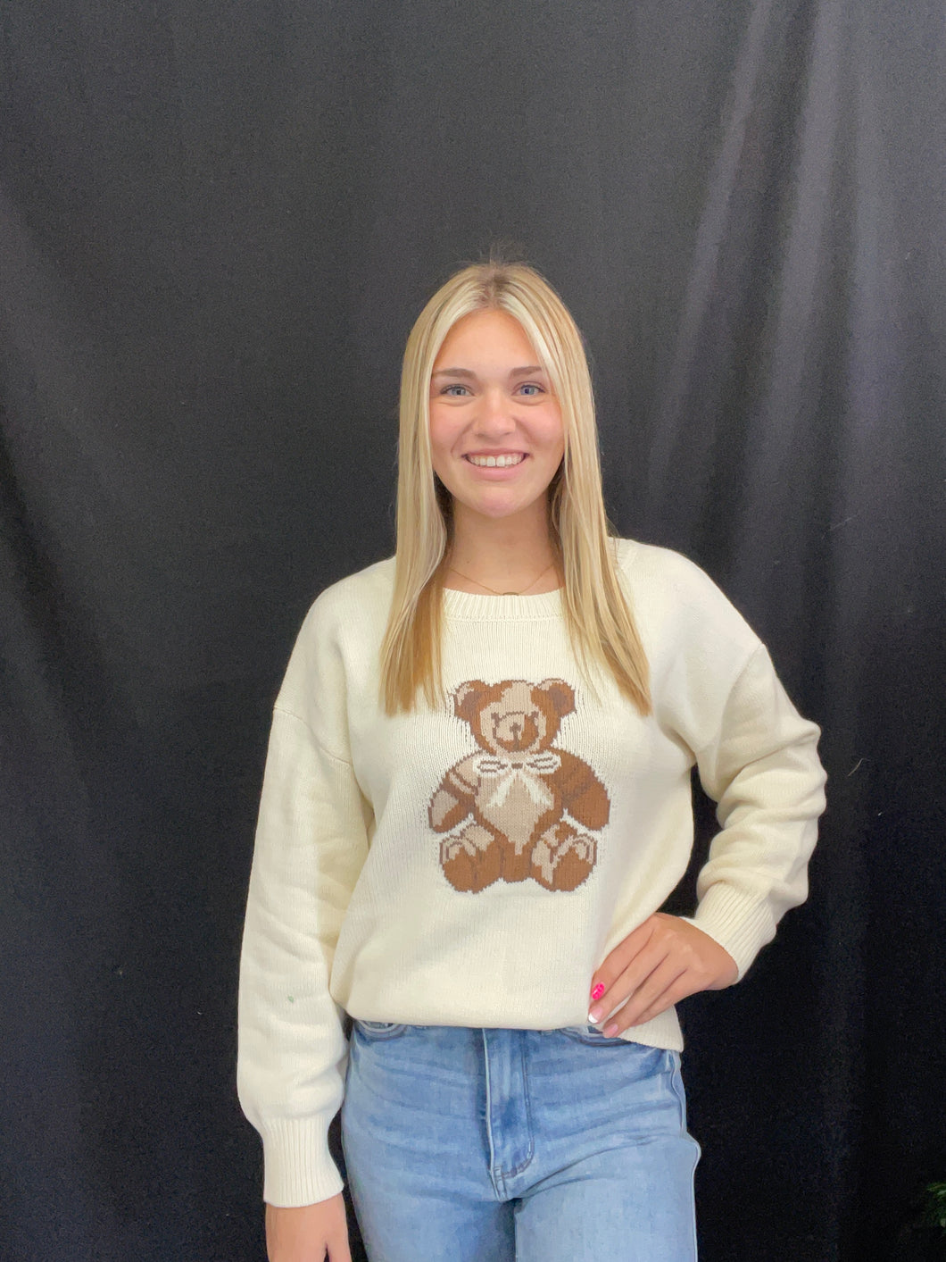 Cream Teddy Bear Sweater