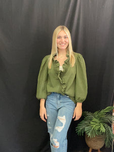Olive Textured Blouse