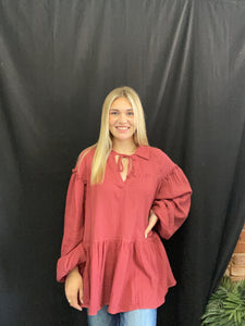 Red Bean Peasant Tunic