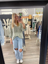 Load image into Gallery viewer, Sage Boho Leaf Print Top
